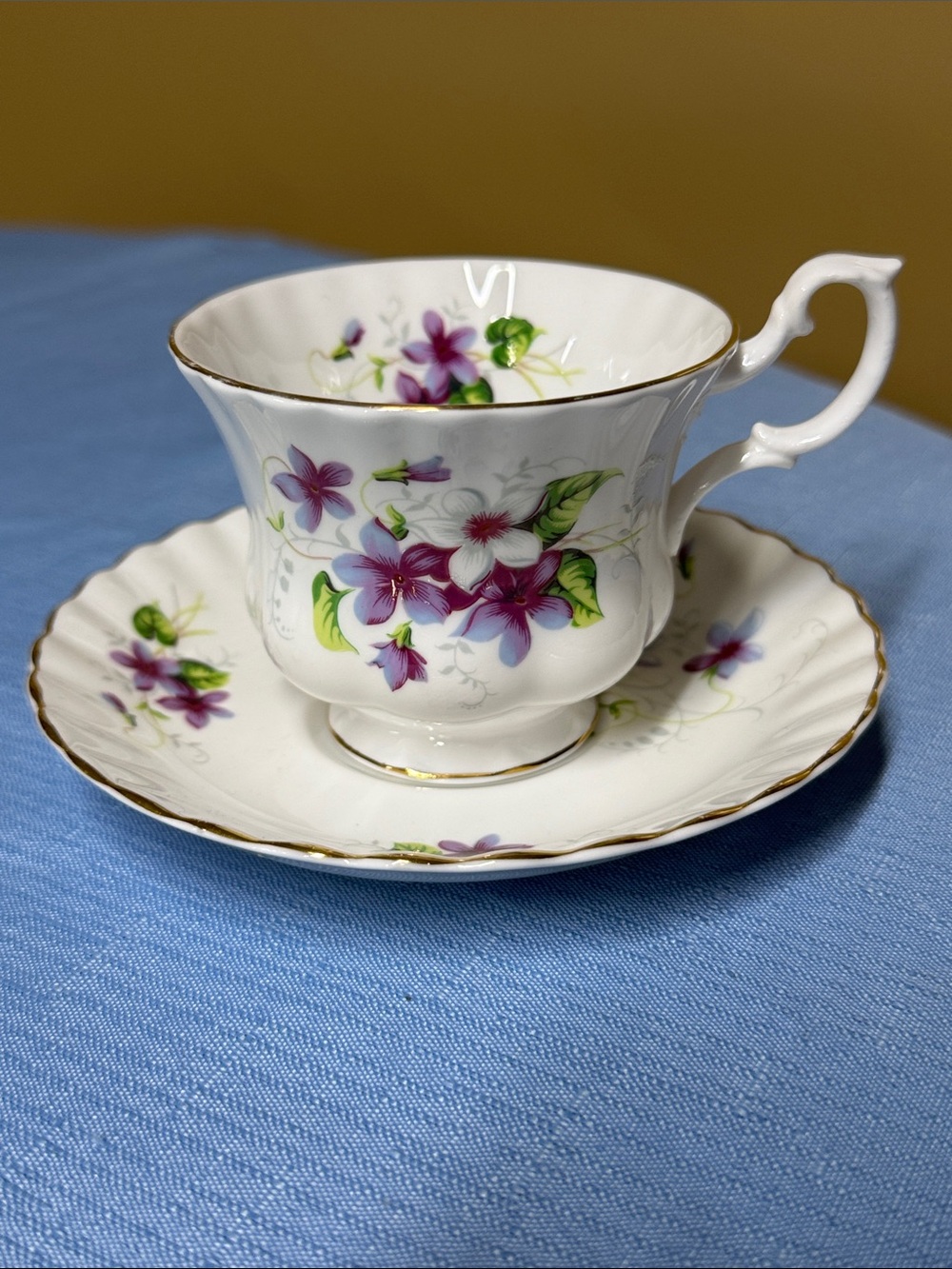 Royal Albert Bone China Tea Cup And Saucer - Violets - Tea, Coffee or Display